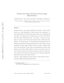 Content and Context Features for Scene Image Representation