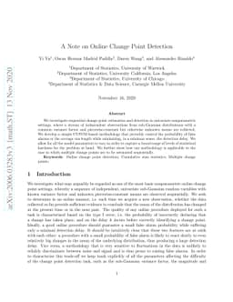 A Note on Online Change Point Detection