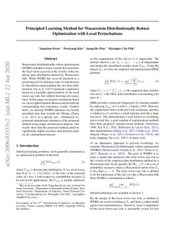 Principled learning method for Wasserstein distributionally robust
  optimization with local perturbations