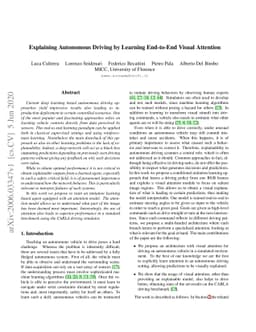 Explaining Autonomous Driving by Learning End-to-End Visual Attention