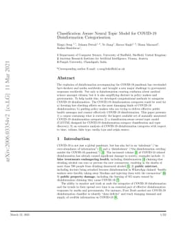 Classification Aware Neural Topic Model and its Application on a New
  COVID-19 Disinformation Corpus