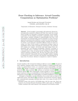 From Checking to Inference: Actual Causality Computations as
  Optimization Problems