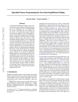 Sparsified Linear Programming for Zero-Sum Equilibrium Finding