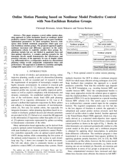 Online Motion Planning based on Nonlinear Model Predictive Control with
  Non-Euclidean Rotation Groups