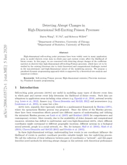 Detecting Abrupt Changes in High-Dimensional Self-Exciting Poisson
  Processes