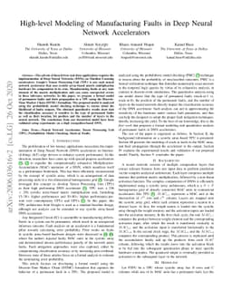 High-level Modeling of Manufacturing Faults in Deep Neural Network
  Accelerators