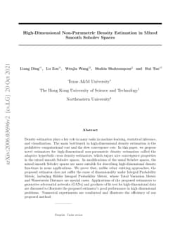 High-Dimensional Non-Parametric Density Estimation in Mixed Smooth
  Sobolev Spaces