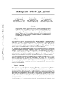 Challenges and Thrills of Legal Arguments