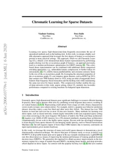 Chromatic Learning for Sparse Datasets