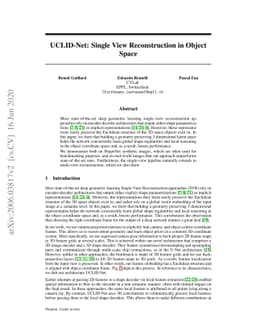 UCLID-Net: Single View Reconstruction in Object Space