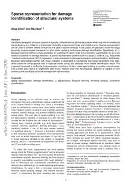 Sparse representation for damage identification of structural systems
