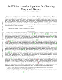 An Efficient $k$-modes Algorithm for Clustering Categorical Datasets
