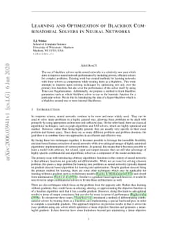 Learning and Optimization of Blackbox Combinatorial Solvers in Neural
  Networks