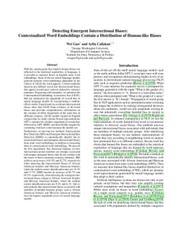 Detecting Emergent Intersectional Biases: Contextualized Word Embeddings
  Contain a Distribution of Human-like Biases