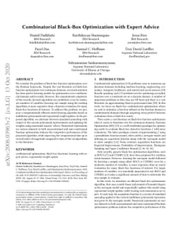 Combinatorial Black-Box Optimization with Expert Advice