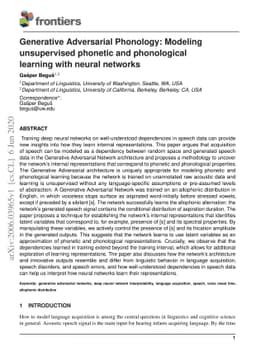 Generative Adversarial Phonology: Modeling unsupervised phonetic and
  phonological learning with neural networks