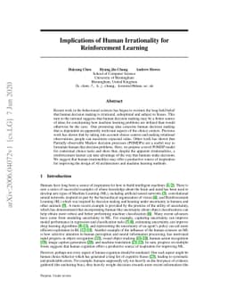 Implications of Human Irrationality for Reinforcement Learning