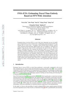 FMA-ETA: Estimating Travel Time Entirely Based on FFN With Attention