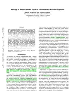 Analogy as Nonparametric Bayesian Inference over Relational Systems