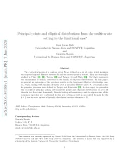 Principal points and elliptical distributions from the multivariate
  setting to the functional case