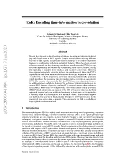 EnK: Encoding time-information in convolution