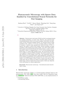 Photoacoustic Microscopy with Sparse Data Enabled by Convolutional
  Neural Networks for Fast Imaging