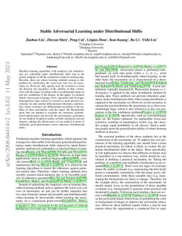 Stable Adversarial Learning under Distributional Shifts