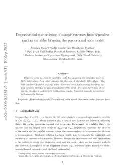 Dispersive and star ordering of sample extremes from dependent random
  variables following the proportional odds model