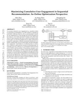 Maximizing Cumulative User Engagement in Sequential Recommendation: An
  Online Optimization Perspective