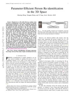 Parameter-Efficient Person Re-identification in the 3D Space