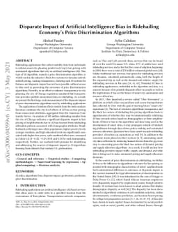 Disparate Impact of Artificial Intelligence Bias in Ridehailing
  Economy's Price Discrimination Algorithms
