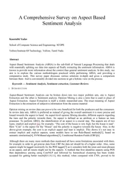 A Comprehensive Survey on Aspect Based Sentiment Analysis