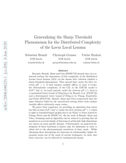Generalizing the Sharp Threshold Phenomenon for the Distributed
  Complexity of the Lovász Local Lemma