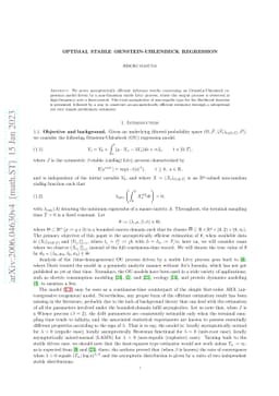 Optimal stable Ornstein-Uhlenbeck regression