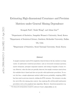 Estimating High-dimensional Covariance and Precision Matrices under
  General Missing Dependence