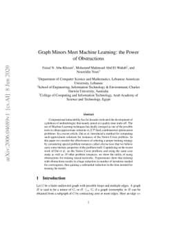Graph Minors Meet Machine Learning: the Power of Obstructions