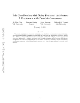 Fair Classification with Noisy Protected Attributes: A Framework with
  Provable Guarantees