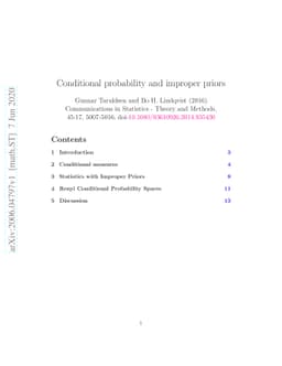 Conditional probability and improper priors