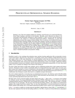 Procrustean Orthogonal Sparse Hashing