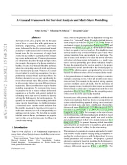 A General Framework for Survival Analysis and Multi-State Modelling