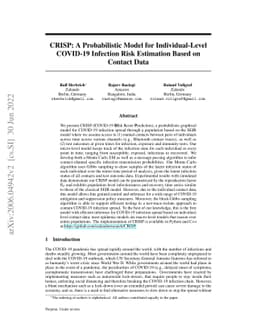 CRISP: A Probabilistic Model for Individual-Level COVID-19 Infection
  Risk Estimation Based on Contact Data
