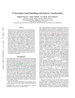 5* Knowledge Graph Embeddings with Projective Transformations