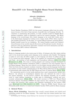 HausaMT v1.0: Towards English-Hausa Neural Machine Translation