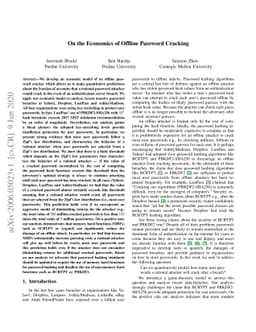 On the Economics of Offline Password Cracking