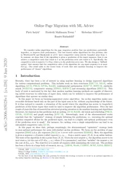 Online Page Migration with ML Advice