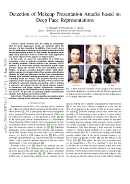 Detection of Makeup Presentation Attacks based on Deep Face
  Representations