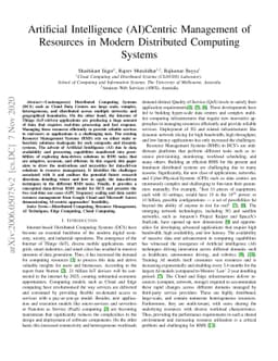Artificial Intelligence (AI)-Centric Management of Resources in Modern
  Distributed Computing Systems