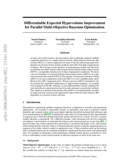 Differentiable Expected Hypervolume Improvement for Parallel
  Multi-Objective Bayesian Optimization