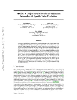 PIVEN: A Deep Neural Network for Prediction Intervals with Specific
  Value Prediction