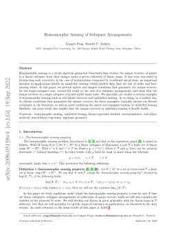Homomorphic Sensing of Subspace Arrangements